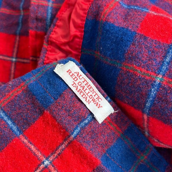 Vintage Pendleton Mens Red Blue Tartan Plaid Wool Button Up Shirt Medium Pockets - Picture 4 of 9